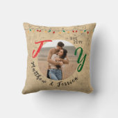 Weihnachts-Keepake-Paare Rustikale Freude Festival Kissen (Rückseite)