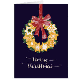 Weihnachts-Keks mit blauem Hintergrund