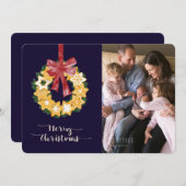 Weihnachts-Keks mit blauem Hintergrund Feiertagskarte (Vorne/Hinten)