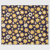 Weihnachts-Keks mit blauem Hintergrund Geschenkpapier (Flach)