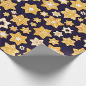 Weihnachts-Keks mit blauem Hintergrund Geschenkpapier (Ecke)