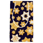 Weihnachts-Keks mit blauem Hintergrund Kleine Geschenktüte (Vorderseite)