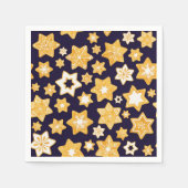 Weihnachts-Keks mit blauem Hintergrund Serviette (Vorderseite)