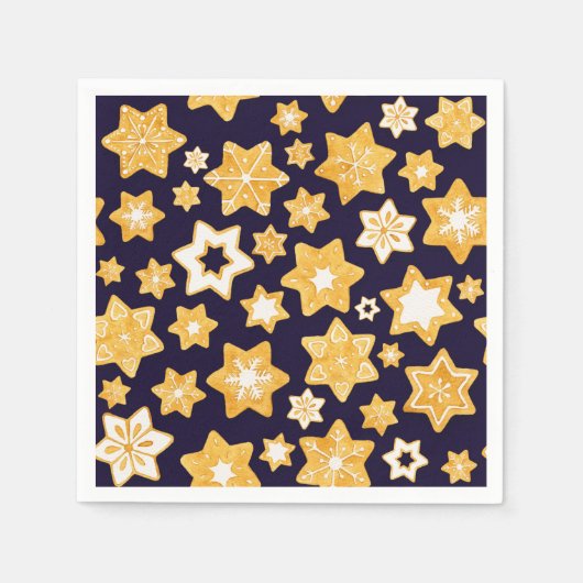 Weihnachts-Keks mit blauem Hintergrund Serviette (Vorderseite)