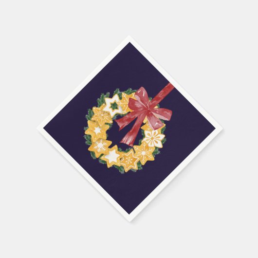 Weihnachts-Keks mit blauem Hintergrund Serviette (Ecke)