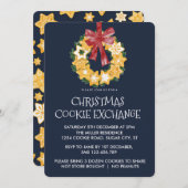 Weihnachts-Keks mit blaugrauem Hintergrund Einladung (Vorne/Hinten)