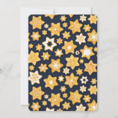 Weihnachts-Keks mit blaugrauem Hintergrund Einladung (Rückseite)