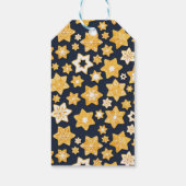 Weihnachts-Keks mit blaugrauem Hintergrund Geschenkanhänger (Rückseite)