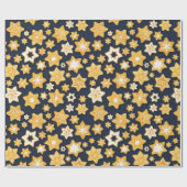 Weihnachts-Keks mit blaugrauem Hintergrund Geschenkpapier (Flach)