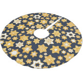 Weihnachts-Keks mit blaugrauem Hintergrund Polyester Weihnachtsbaumdecke (Schrägansicht)