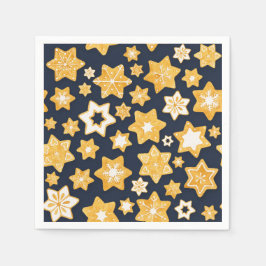 Weihnachts-Keks mit blaugrauem Hintergrund Serviette