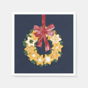 Weihnachts-Keks mit blaugrauem Hintergrund Serviette