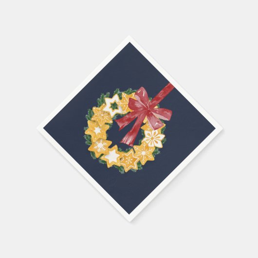 Weihnachts-Keks mit blaugrauem Hintergrund Serviette (Ecke)