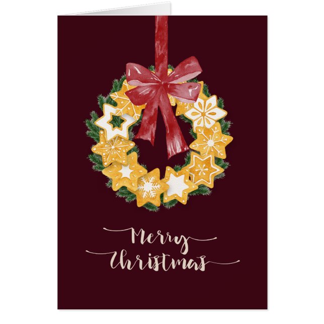 Weihnachts-Keks mit Burgunder Hintergrund (Vorne)