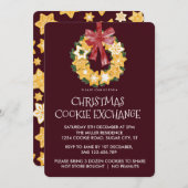 Weihnachts-Keks mit Burgunder Hintergrund Einladung (Vorne/Hinten)