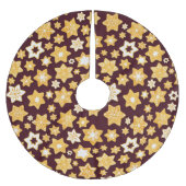 Weihnachts-Keks mit Burgunder Hintergrund Polyester Weihnachtsbaumdecke (Vorderseite)