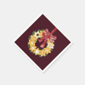 Weihnachts-Keks mit Burgunder Hintergrund Serviette (Ecke)