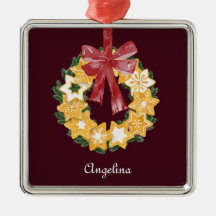 Weihnachts-Keks mit Burgunder Hintergrund