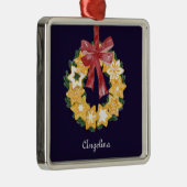 Weihnachts-Keks mit Navy BlueBackground Silbernes Ornament (Rechts)
