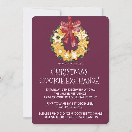 Weihnachts-Keks mit tiefer Erde Einladung (Vorderseite)