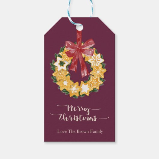 Weihnachts-Keks mit tiefer Erde Geschenkanhänger (Vorderseite)