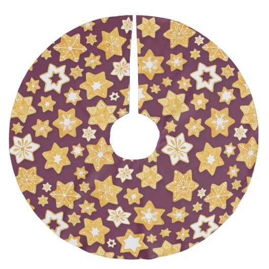 Weihnachts-Keks mit tiefer Erde Polyester Weihnachtsbaumdecke (Vorderseite)