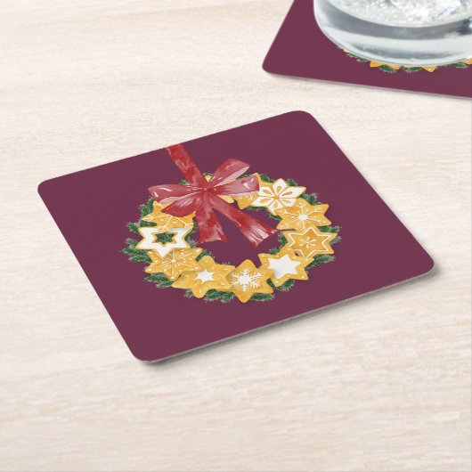 Weihnachts-Keks mit tiefer Erde Rechteckiger Pappuntersetzer (angewinkelt)