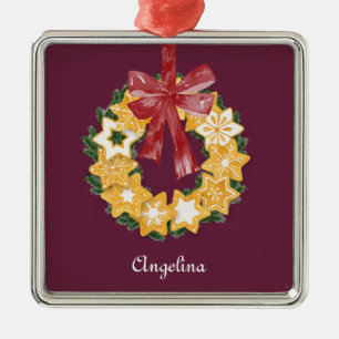 Weihnachts-Keks mit tiefer Erde Silbernes Ornament