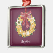 Weihnachts-Keks mit tiefer Erde Silbernes Ornament (Links)