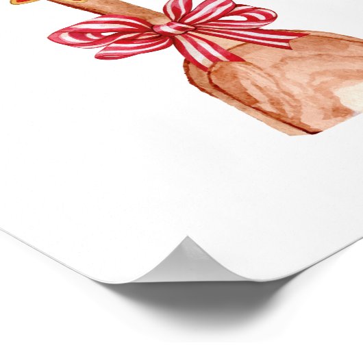 Weihnachts-Keksbaum mit Red Bow Art Poster (Ecke)