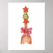 Weihnachts-Keksbaum mit Red Bow Art Poster (Vorne)