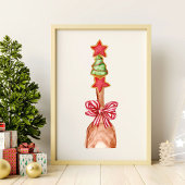 Weihnachts-Keksbaum mit Red Bow Art Poster