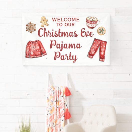 Weihnachts-Kekse Hot Cocoa Pajama Party Banner (Insitu)