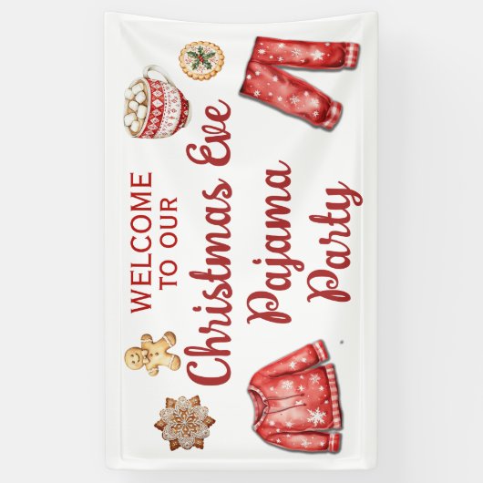 Weihnachts-Kekse Hot Cocoa Pajama Party Banner (Vertikal)