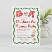 Weihnachts-Kekse Hot Cocoa Pajama Party Einladung (Stehend Vorderseite)