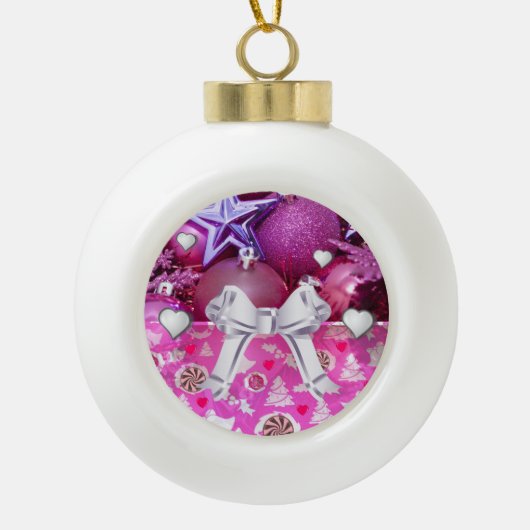 Weihnachts-Keramik Ball Ornament (Vorderseite)