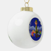 Weihnachts-Keramik Ball Ornament, Elf Keramik Kugel-Ornament (Links)