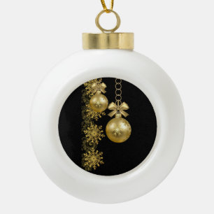 Weihnachts-Keramik Ball Ornament, Goldbälle Keramik Kugel-Ornament