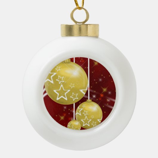 Weihnachts-Keramik Ball Ornament, Goldbälle Keramik Kugel-Ornament (Vorderseite)