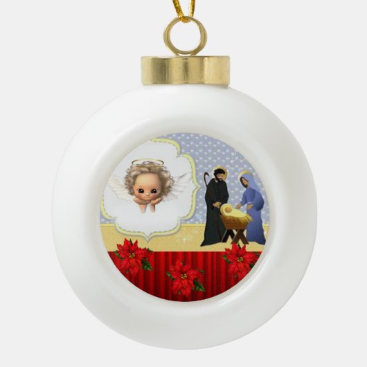 Weihnachts-Keramik-Ball-Ornament, Jesus Christus Keramik Kugel-Ornament (Vorderseite)