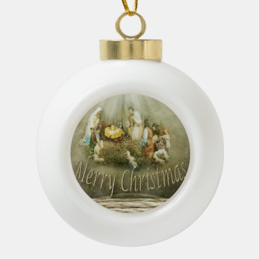 Weihnachts-Keramik-Ball-Ornament, Jesus Christus Keramik Kugel-Ornament (Vorderseite)