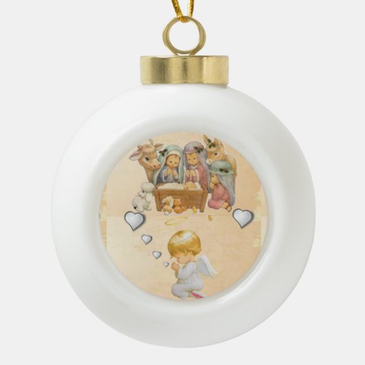 Weihnachts-Keramik-Ball-Ornament, Jesus Christus Keramik Kugel-Ornament (Vorderseite)
