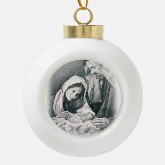 Weihnachts-Keramik-Ball-Ornament, Jesus Christus Keramik Kugel-Ornament (Vorderseite)