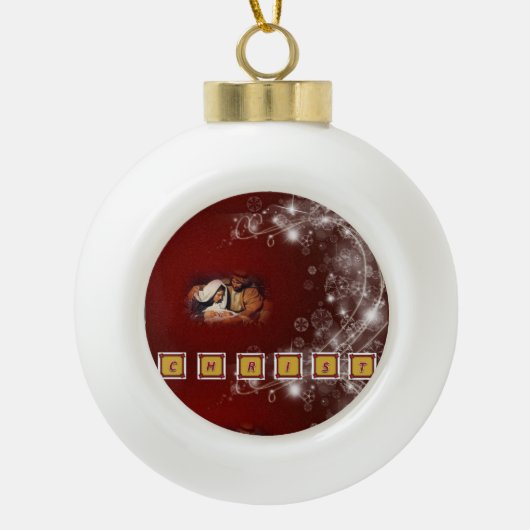 Weihnachts-Keramik-Ball-Ornament, Jesus Christus Keramik Kugel-Ornament (Vorderseite)