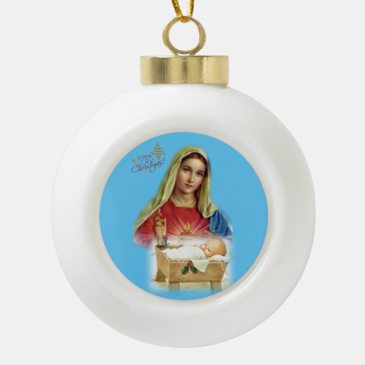 Weihnachts-Keramik-Ball-Ornament, Jesus Christus Keramik Kugel-Ornament (Vorderseite)