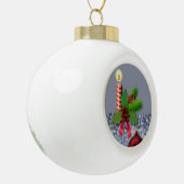 Weihnachts-Keramik Ball Ornament, Kerze Keramik Kugel-Ornament (Links)