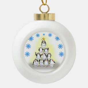 Weihnachts-Keramik Ball Ornament, Pinguin Keramik Kugel-Ornament