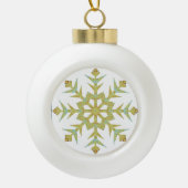 Weihnachts-Keramik Ball Ornament, Schneeflocke Keramik Kugel-Ornament (Vorderseite)