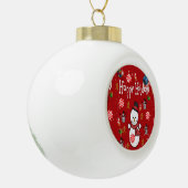 Weihnachts-Keramik Ball Ornament, Schneemann Keramik Kugel-Ornament (Links)