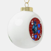 Weihnachts-Keramik Ball Ornament, Schneemann Keramik Kugel-Ornament (Links)